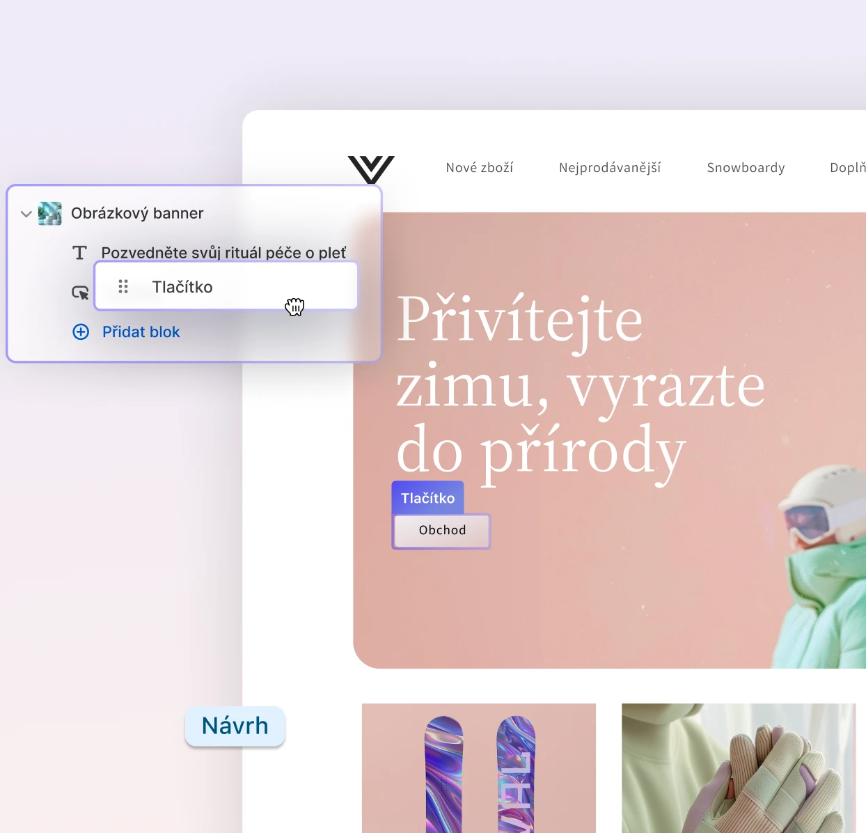 Uživatelské rozhraní nástroje pro tvorbu webů