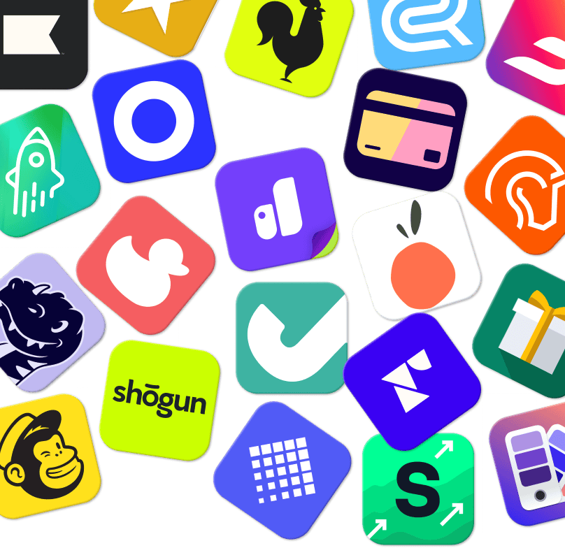 A pile of Shopify app icons