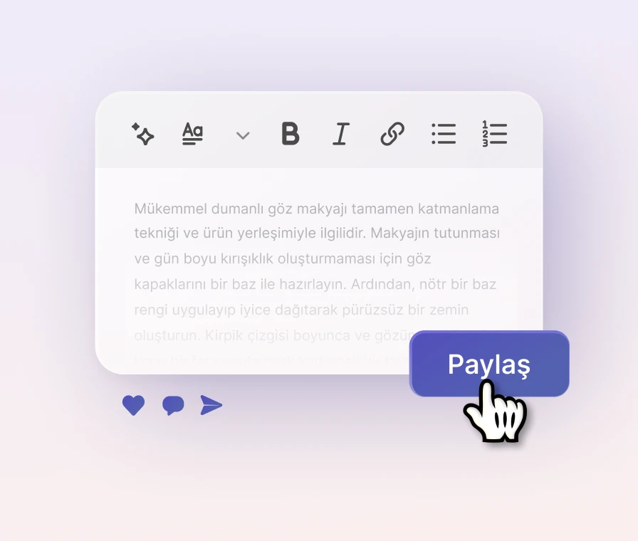 Blog gönderisi düzenleyicisi arayüzü