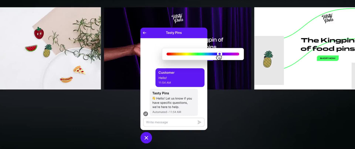 Προσθέστε δωρεάν το Shopify Inbox και προσαρμόστε τη συνομιλία του ηλεκτρονικού καταστήματος, τα μηνύματα καλωσορίσματος και πολλά άλλα από τον επεξεργαστή του ηλεκτρονικού καταστήματος.