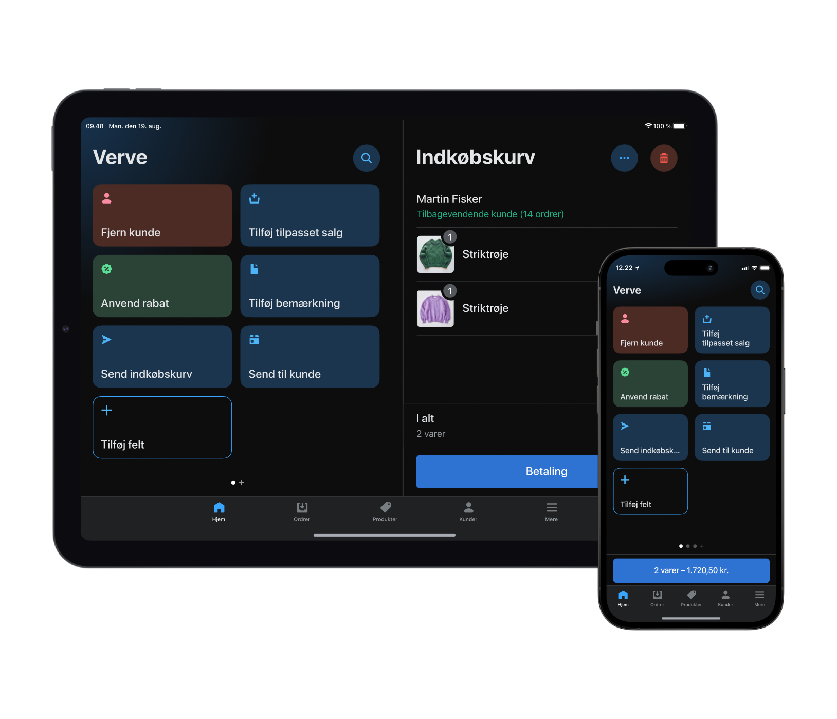 Animation med Shopify POS-hardware til salg ansigt til ansigt