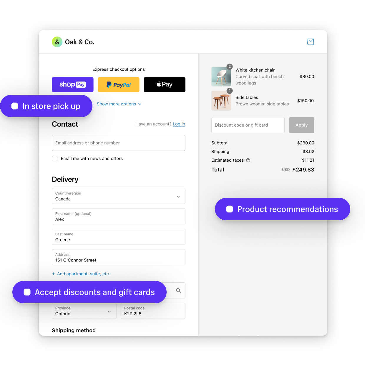 Shopify Checkout บนอุปกรณ์มือถือ