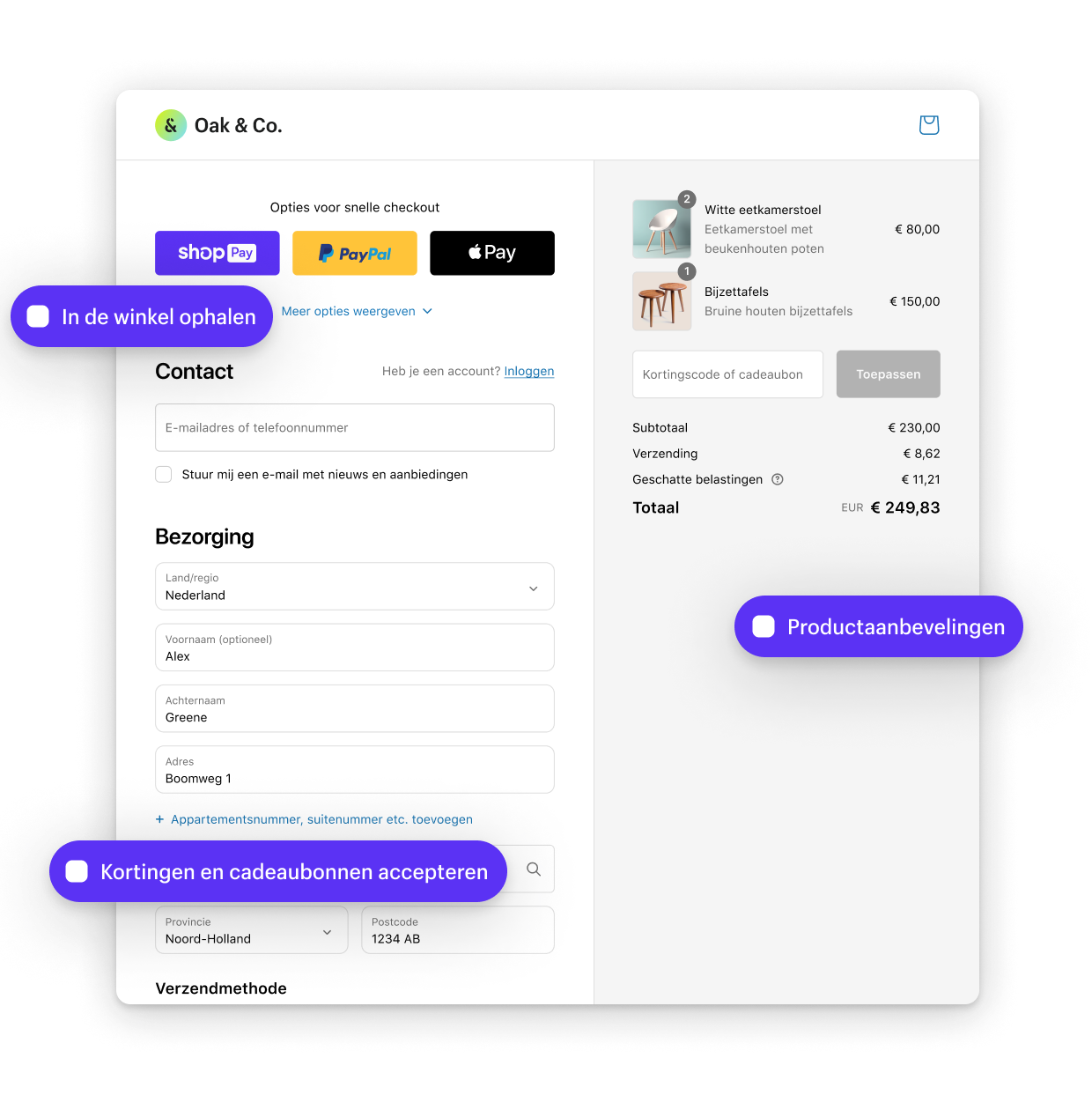 Shopify Checkout op een mobiel apparaat