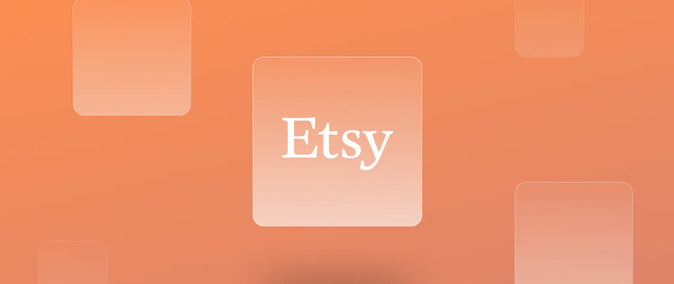 Logo de Etsy sobre un fondo naranja.