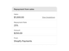A financing repayment summary shows an amount repaid automatically through Shopify Payments