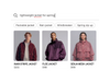 Storefront search results show several jackets in muted tones even though the query was typed incorrectly in the search field