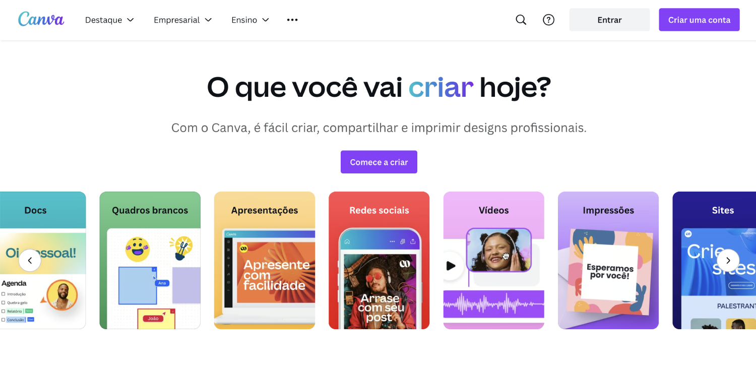 Melhor editor de fotos grátis - Canva