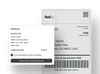 Un’etichetta per il reso Fedex è associata all’interfaccia di spedizione che mostra la creazione di un’etichetta per il reso.