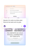 Un e-mail sur fond blanc avec une police simple apparaît derrière une invite Sidekick demandant d’utiliser du texte vert en gras et un arrière-plan foncé. Le style visuel de l’e-mail est alors modifié.