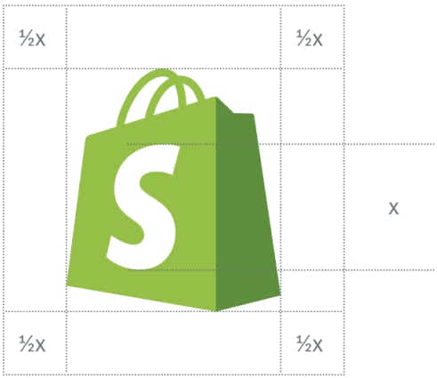 Shopping bag clear space diagram