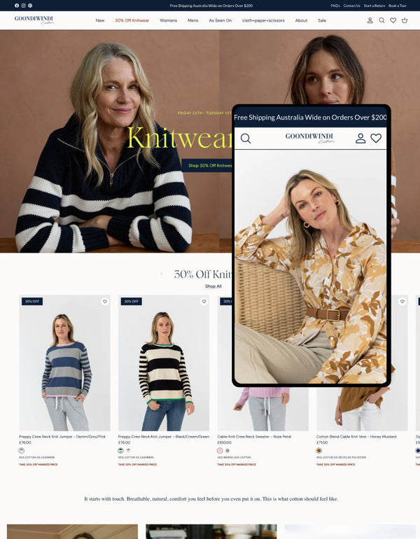 Captura de pantalla de la tienda online de 