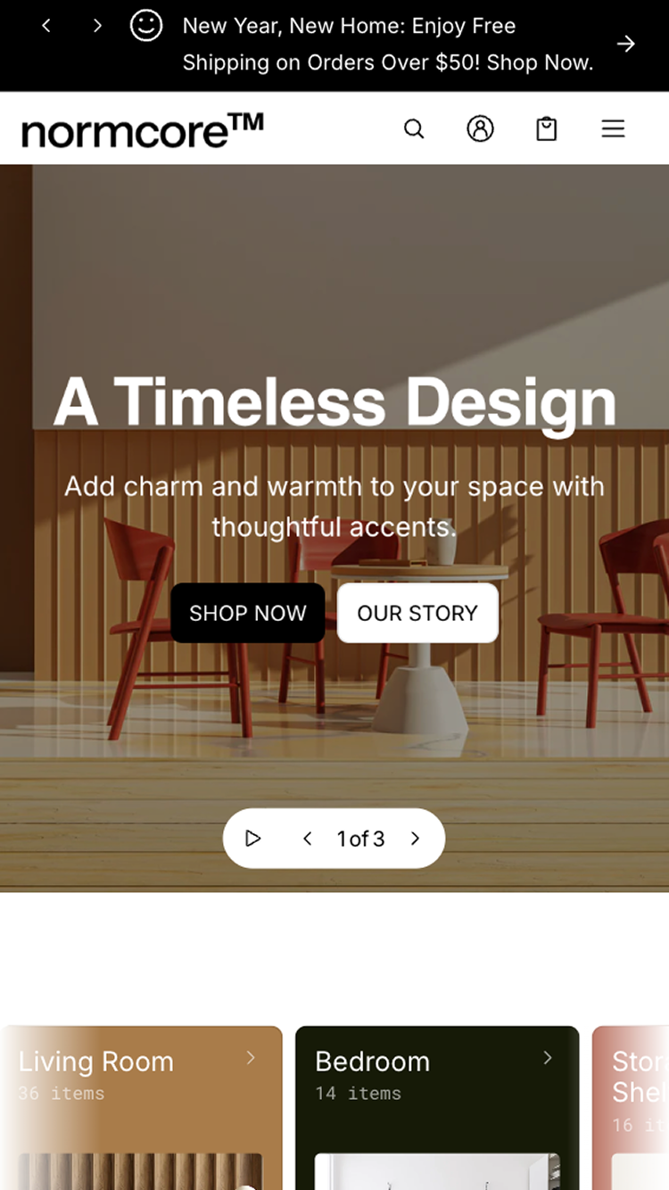 Theme screenshot that previews Normcore