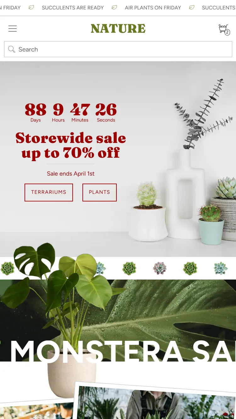 Theme screenshot that previews Nature