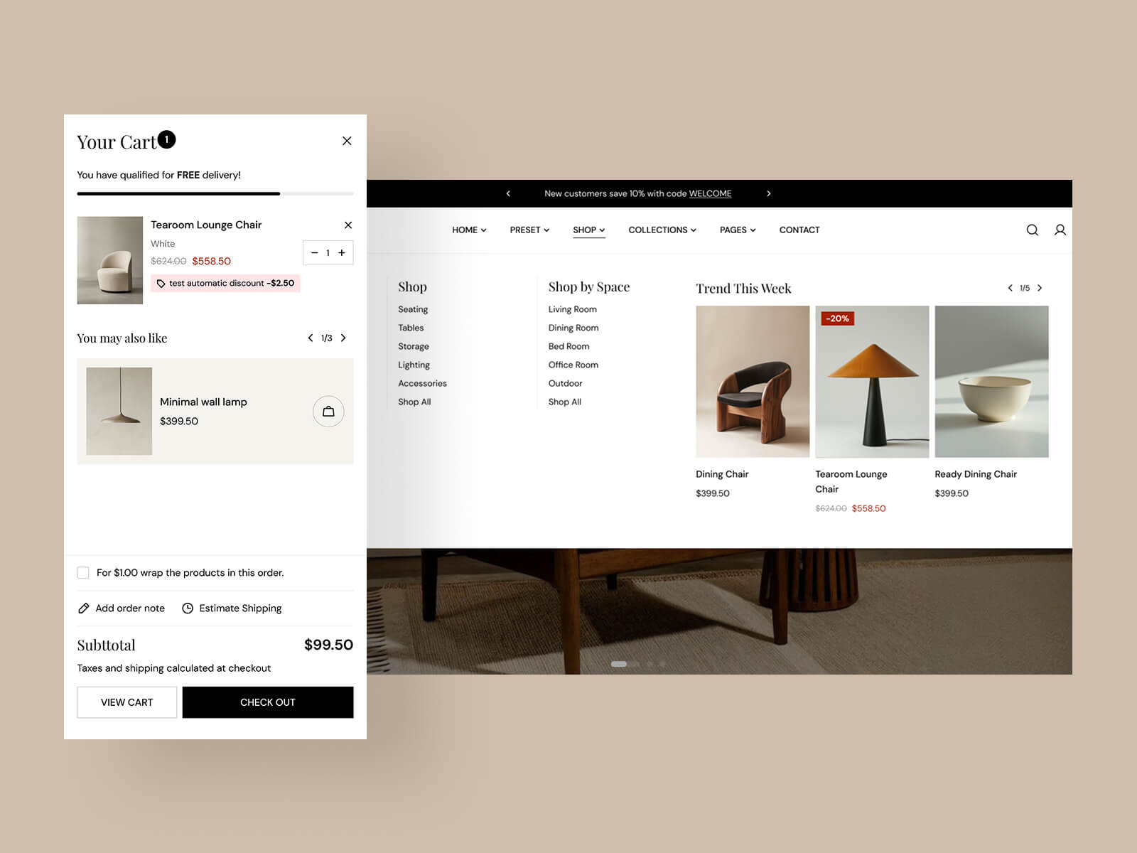 Mega Menu and Smart Checkout