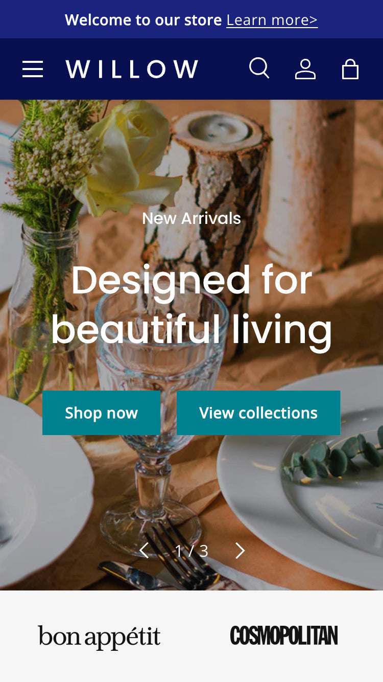Theme screenshot that previews Willow