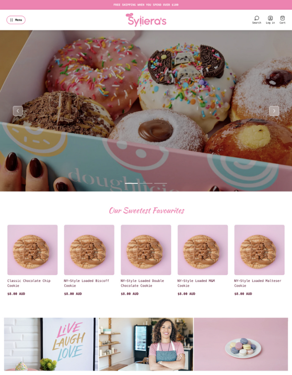 Captura de pantalla de la tienda online de 