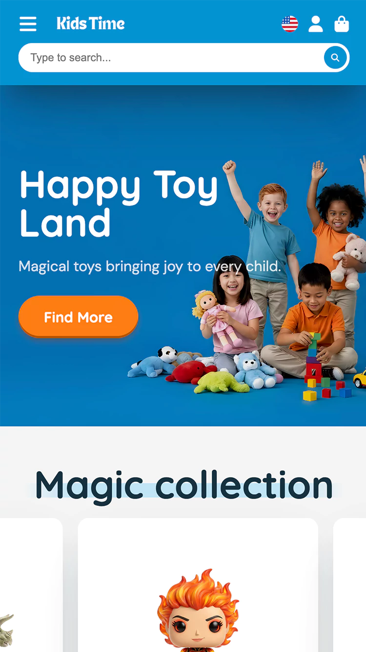 Theme screenshot that previews KidsTime