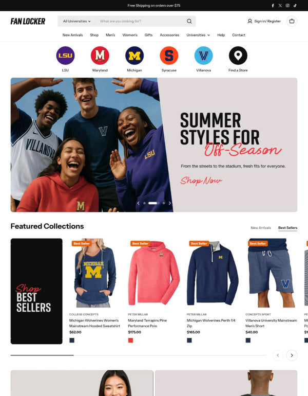 Captura de pantalla de la tienda online de 