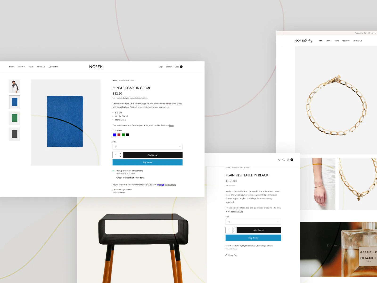 Multiple product layouts