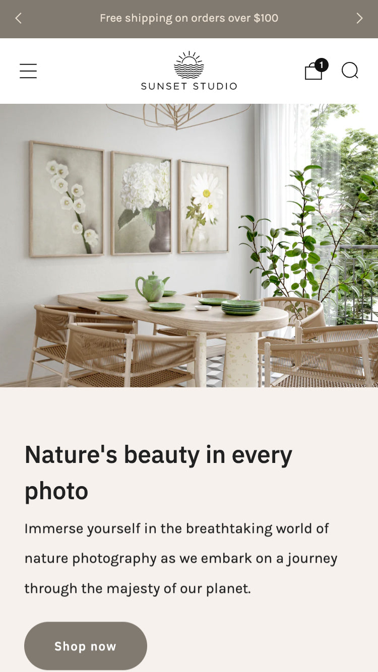 Theme screenshot that previews Sunset