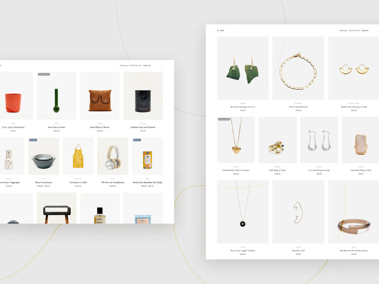 Unique collection grid layouts