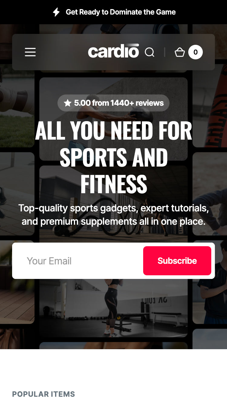 Zrzut ekranu szablonu z podglądem Cardio